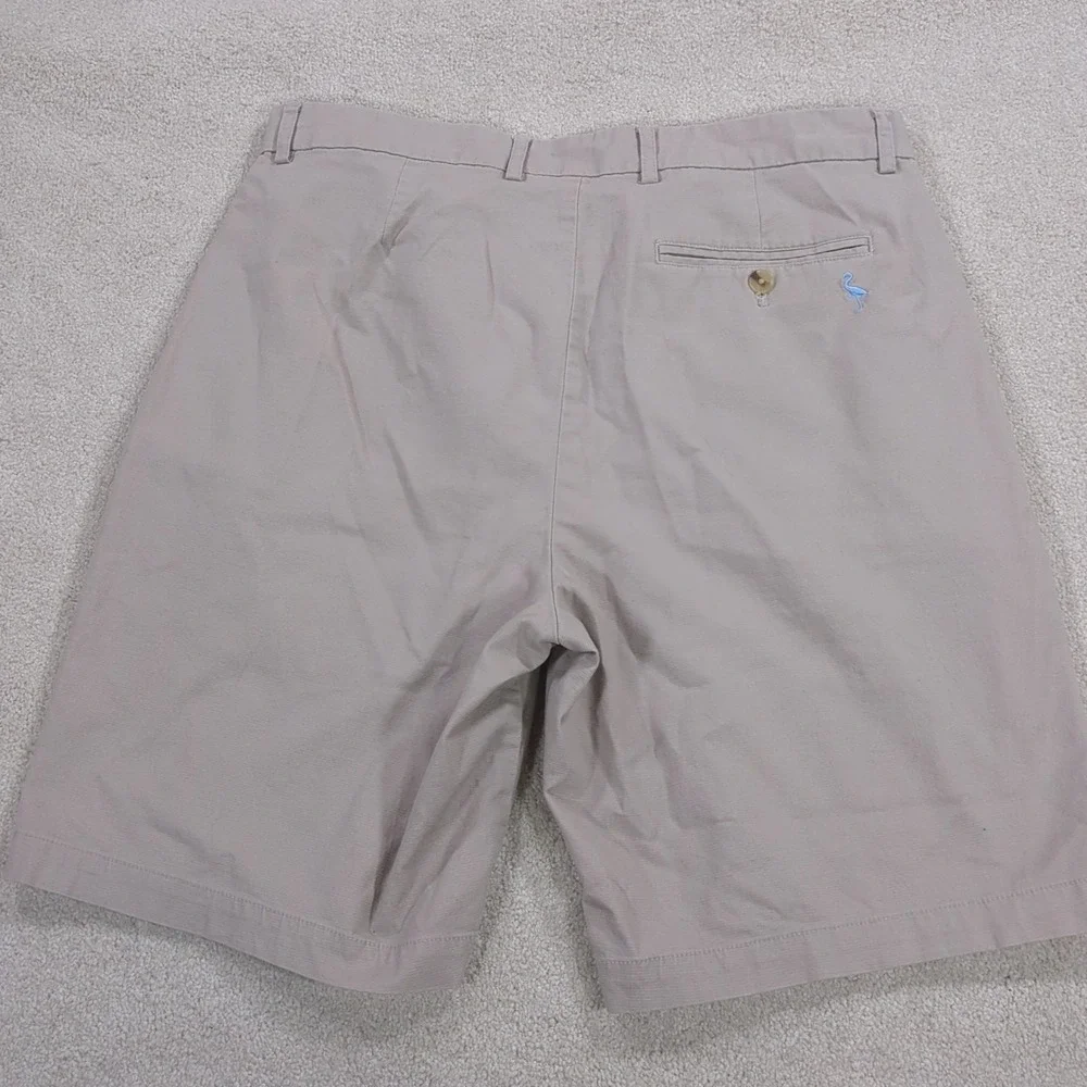 Tailorbyrd Collection Mens Size 34 Flat Front‎ Shorts Tan Khaki Golf Flamingo